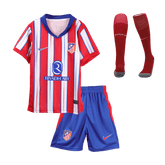 Atletico Madrid Home Soccer Jersey Kit 2024/25 Kids(Jersey+Shorts+Socks)